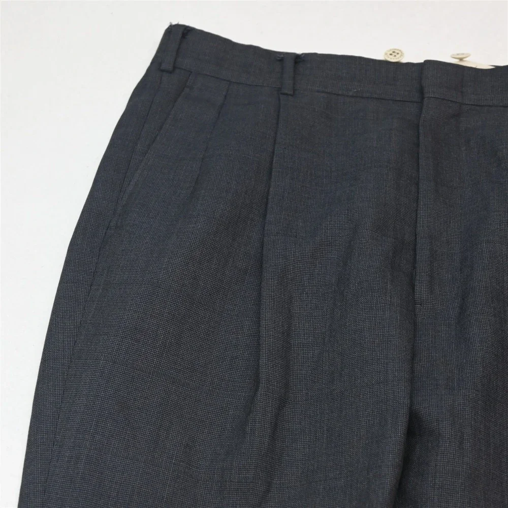 Vtg USA Made Chaps Ralph Lauren 40R 34x29 Blue Nailshead Wool Mens Suit